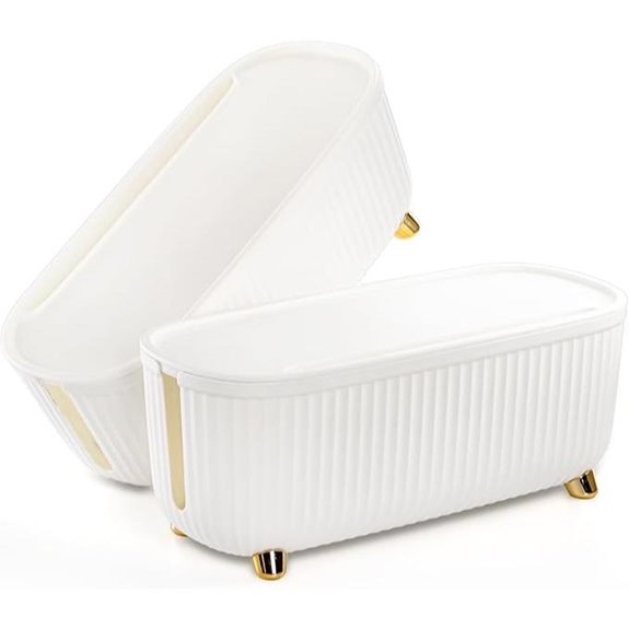 Lyellfe 2 Pack Cord Management Box with Lid