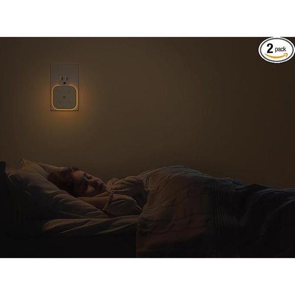 2 Pack Dimmable Wall Night Lights with Light Sensor