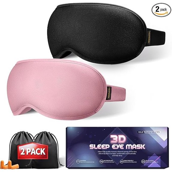 Weighted Sleep Mask 2 Pack with Gentle Pressure