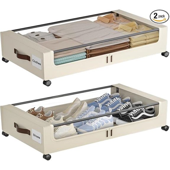 Under Bed Storage Containers with Wheels (2 Pack)
