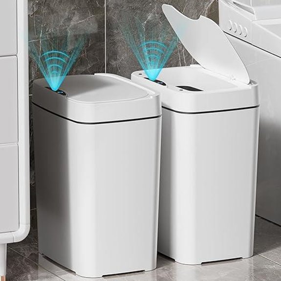 2 Pack 2.7 Gal Touchless Bathroom Trash Cans