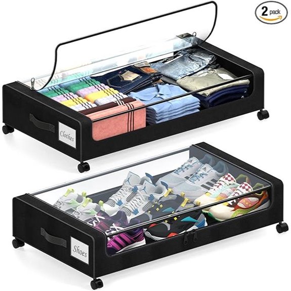 Under Bed Storage Bins with Wheels (2 Pack)