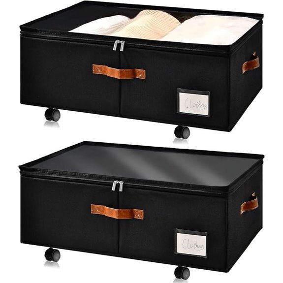 Under Bed Storage Organizer with Wheels (2 Pack)