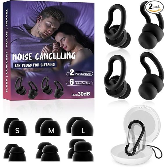 two pairs of earplugs