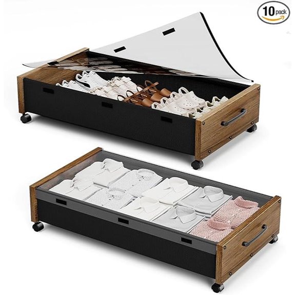 KITHELP Under Bed Storage Bins with Wheels (2-Pack)