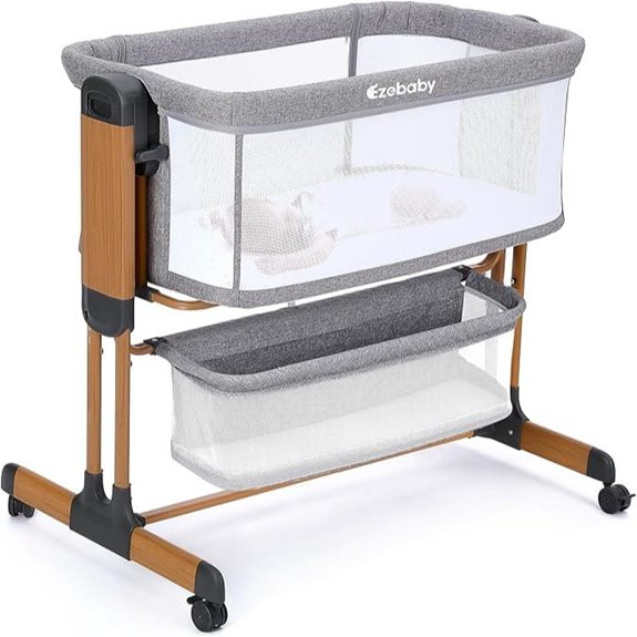 Ezebaby 3-in-1 Baby Bassinet with Wheels and Mesh
