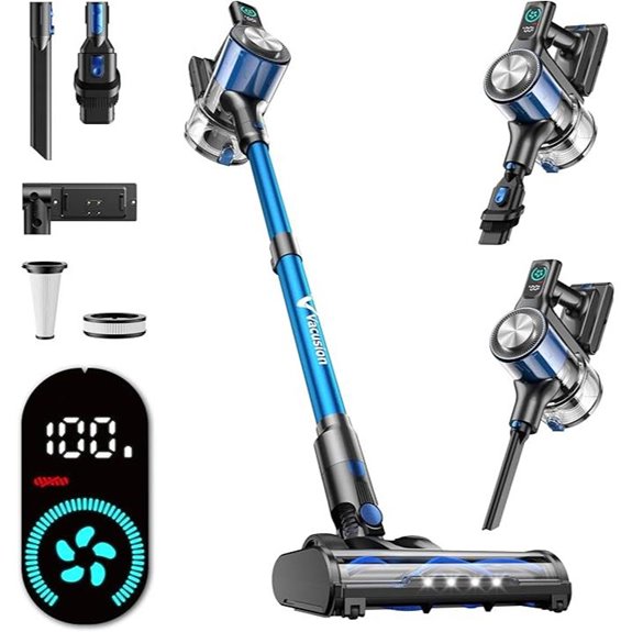 8-in-1 Cordless Stick Vacuum Cleaner with Long Battery