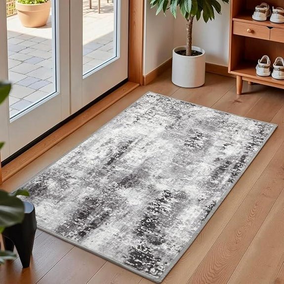Washable Abstract Rug 2x3 Non-Slip Small Area Rug