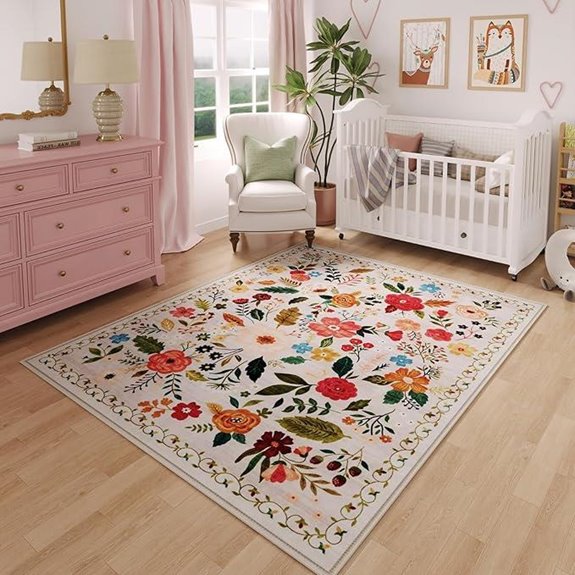 Rugcomf 3x5 Washable Non-Slip Bedroom Rug