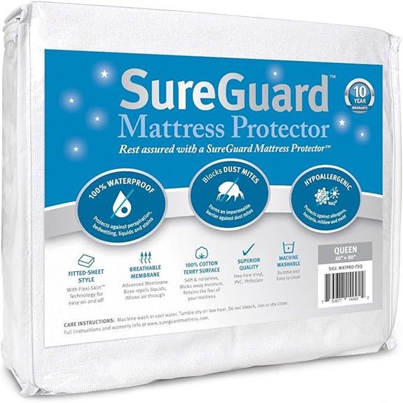 SureGuard Queen Mattress Protector Waterproof & Hypoallergenic