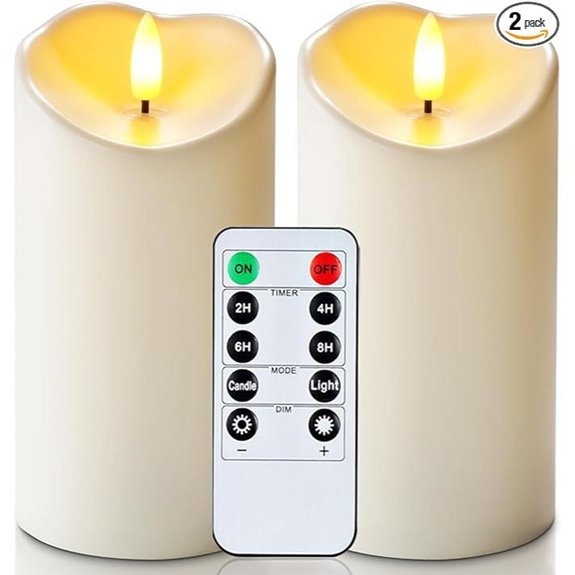 Homemory Waterproof LED Candles with Remote Ivory Set