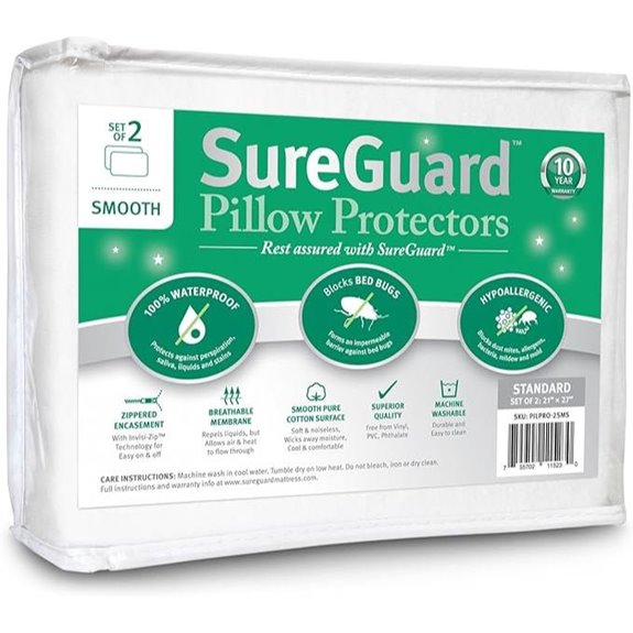 SureGuard Waterproof Pillow Protectors (Set of 2)