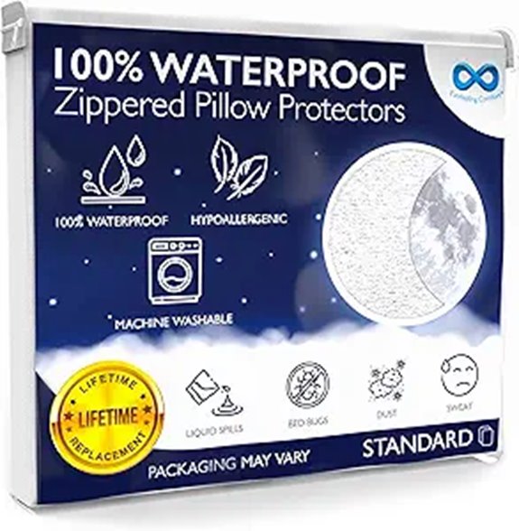 Waterproof Pillow Protectors Set of 2 21x27 Inches