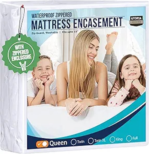 Utopia Waterproof Queen Mattress Protector with Zipper