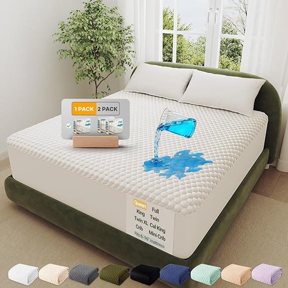 OhGeni Waterproof Queen Mattress Protector with Deep Pockets