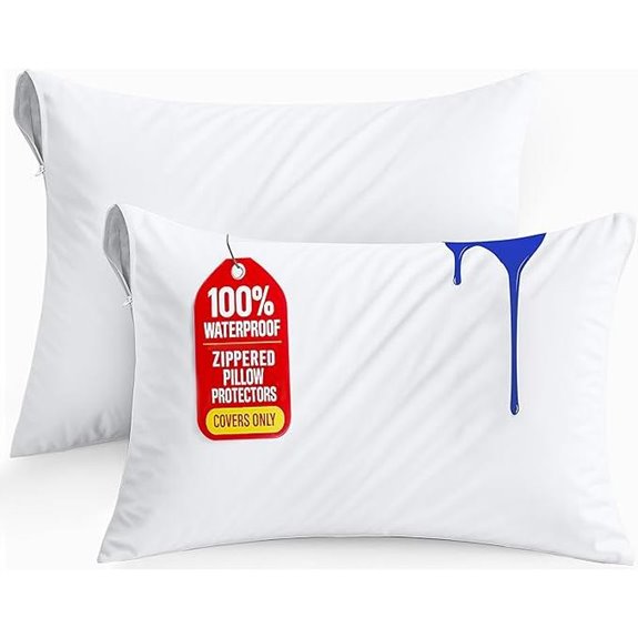 Utopia Waterproof Pillow Protectors Queen 2 Pack