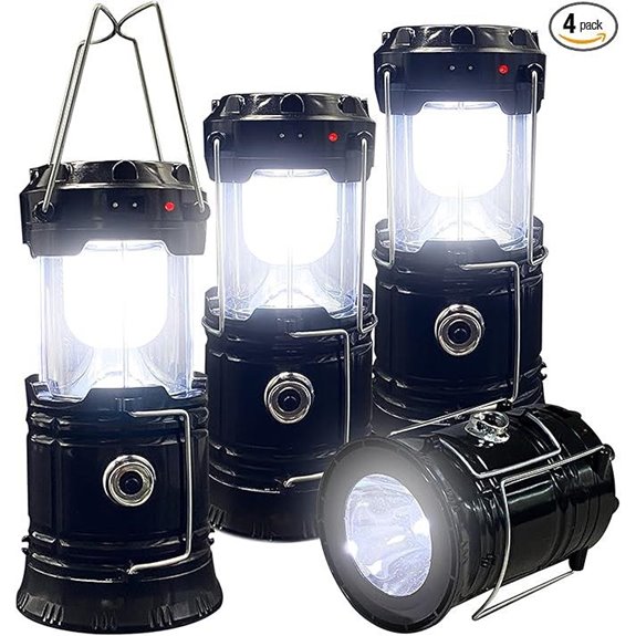 Portable LED Camping Lanterns Waterproof Rechargeable 4-Pack