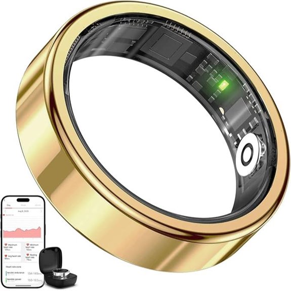 Smart Ring Fitness Tracker with Heart & Sleep Monitoring