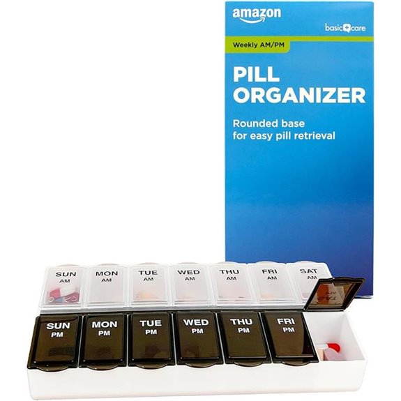 Amazon Basic Care 7-Day Pill Organizer with Large Compartments