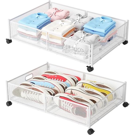 Under Bed Storage with Wheels (2 Pack)