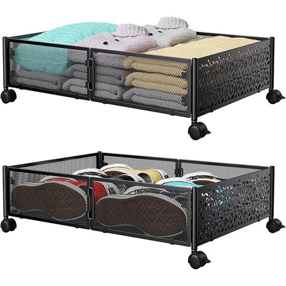 Under Bed Storage Containers with Wheels (2 Pack)