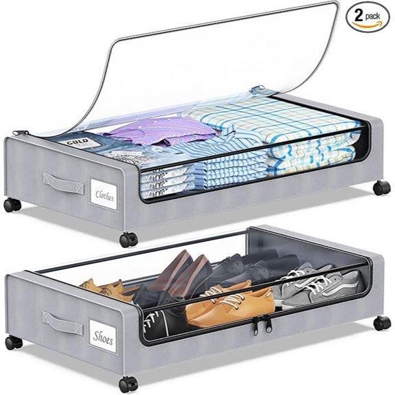 Under Bed Storage Containers with Wheels (2-Pack)