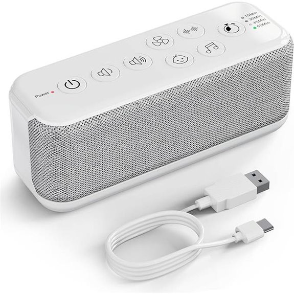 Raynic White Noise Machine with 42 Sounds and Rechargeable Battery