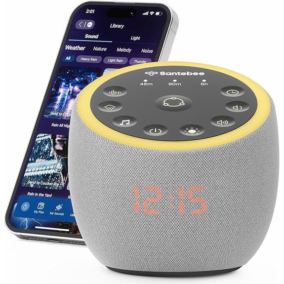 Santebee White Noise Machine with App & Night Light