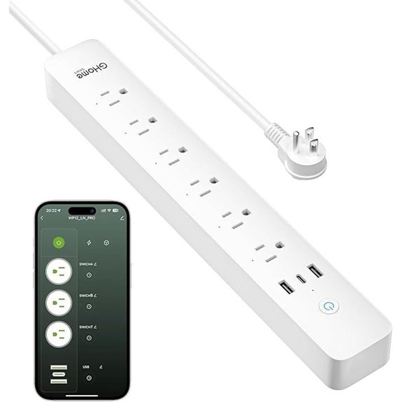 GHome Smart Power Strip with WiFi & Alexa Control