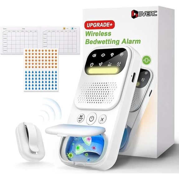 Wireless Bedwetting Alarm with UV Light and Vibration