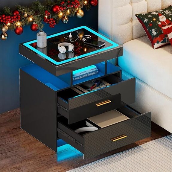 LED Nightstand with Wireless Charging USB-C Dimmable Light