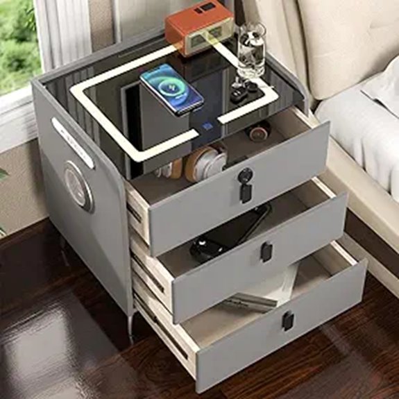 Smart Nightstand with Wireless Charging & Bluetooth Speaker