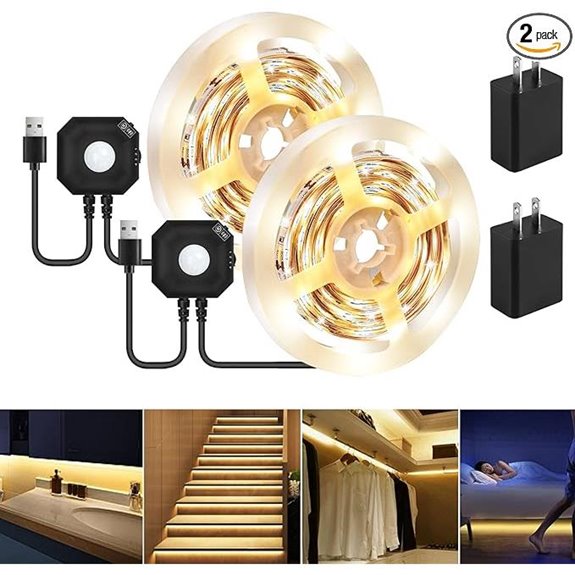 HOUHUI Motion Sensor LED Light Strip (2 Pack)