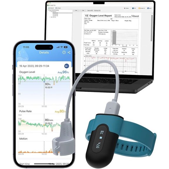 Vibeat OxyU Wrist Pulse Oximeter with Bluetooth