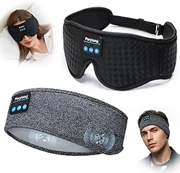 Bluetooth Sleep Mask with Wireless Stereo Speakers (2-Pack)