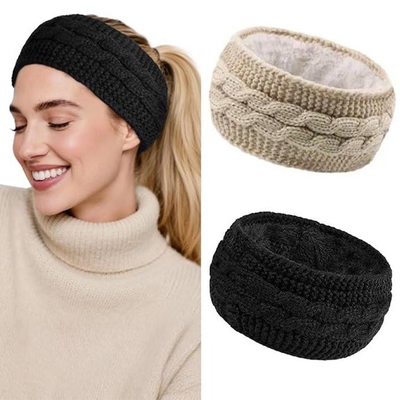 Huachi Women's Winter Fleece Headband Ear Warmers