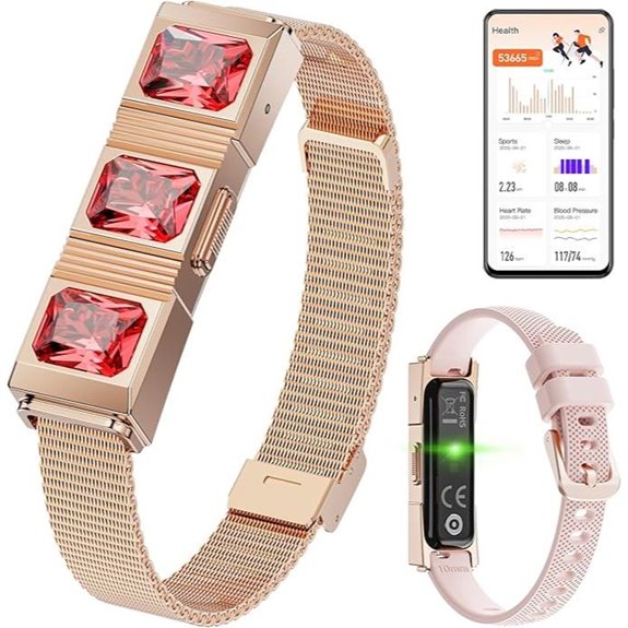 Mingtawn Women's Smart Fitness Bracelet (Rose Gold)