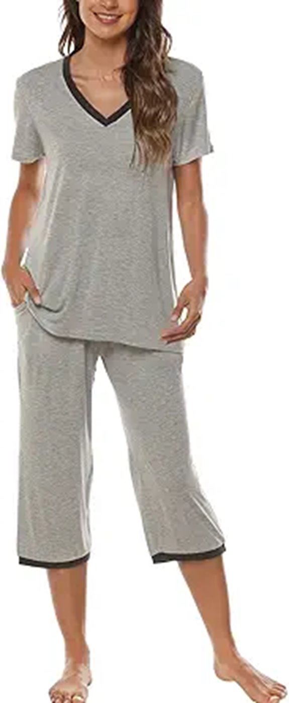 JINSHI Women's Pajamas Set with Pockets