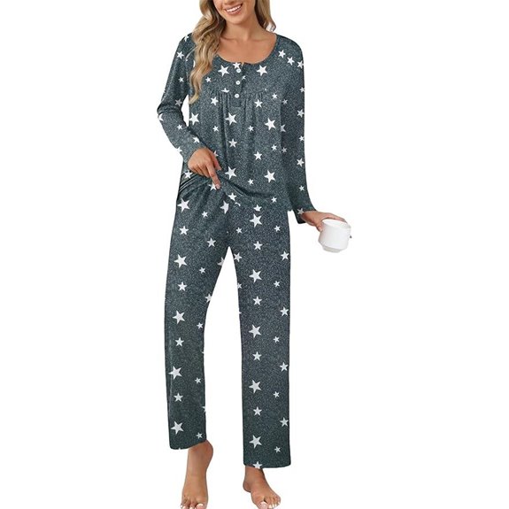 Ekouaer Women’s Long Sleeve Pajama Set with Pockets