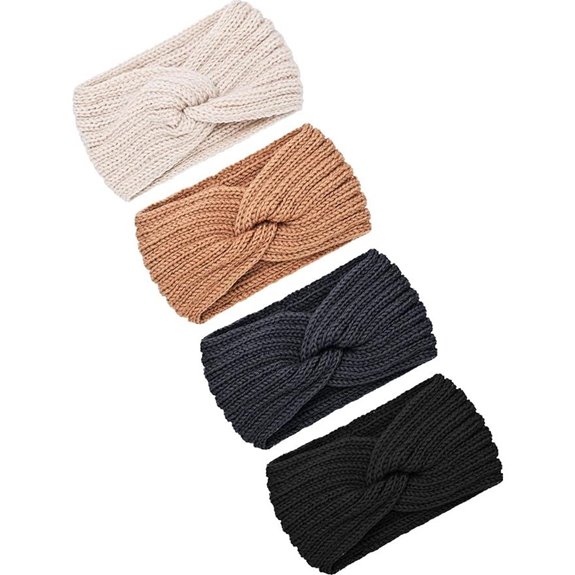 TecUnite Women's Winter Knit Ear Warmers (4 Pack)
