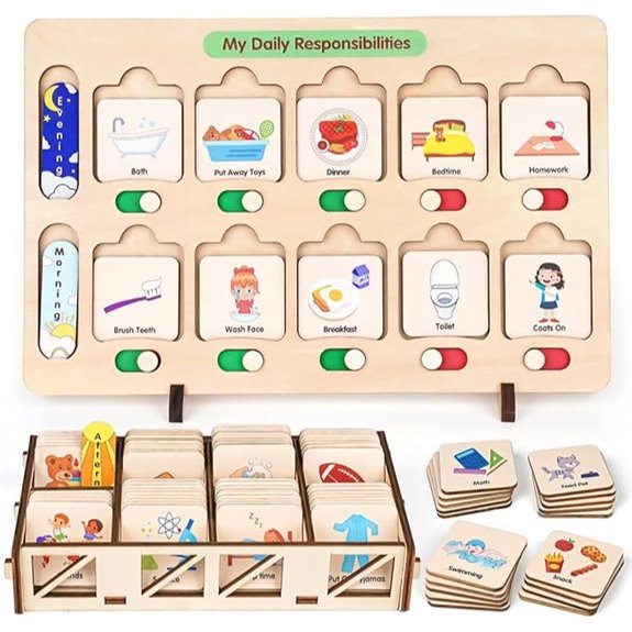 Dreamon Wooden Kids Routine and Chore Schedule Board