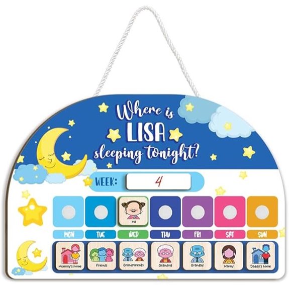 Wooden Toddler Sleep Chart with Visual Bedtime Cards