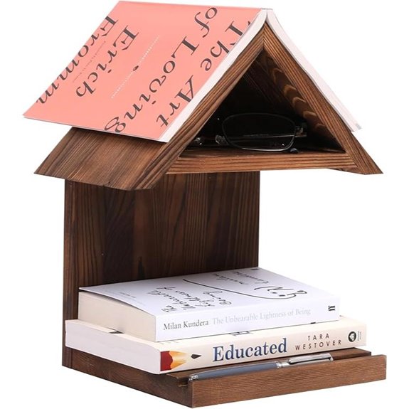 Floating Wooden Bedside Bookshelf for Bedroom or Wall