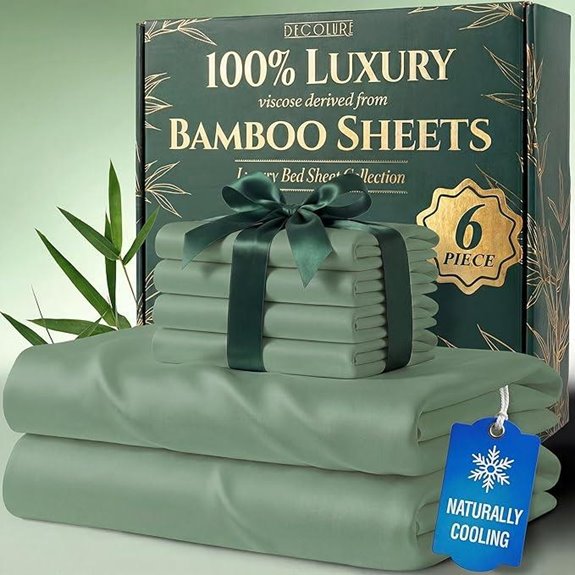 Decolure Bamboo King Sheets Set with Deep Pockets