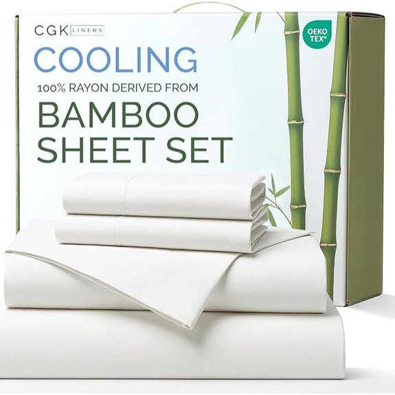 Bamboo Queen Sheets Set with Pillowcases and Deep Pockets