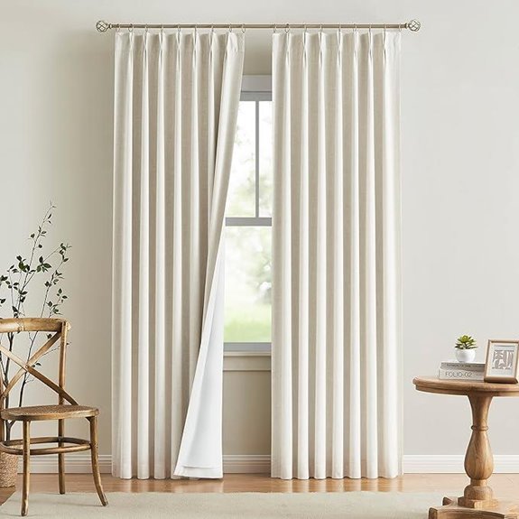 Vision Home Blackout Linen Blend Curtains 2 Panels