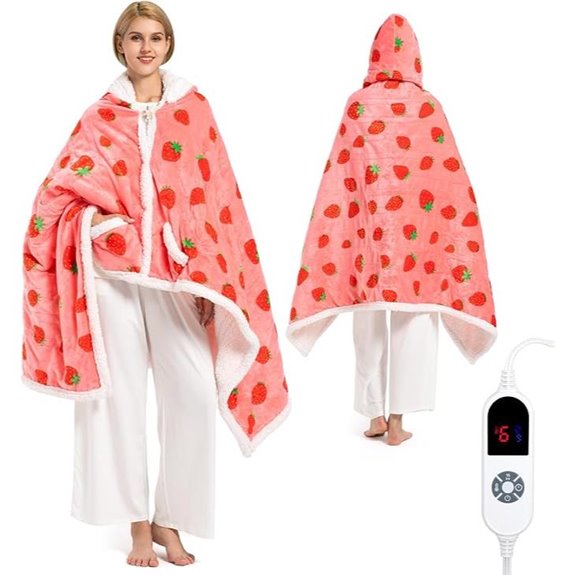 Heated Hoodie Blanket for Women with Pockets