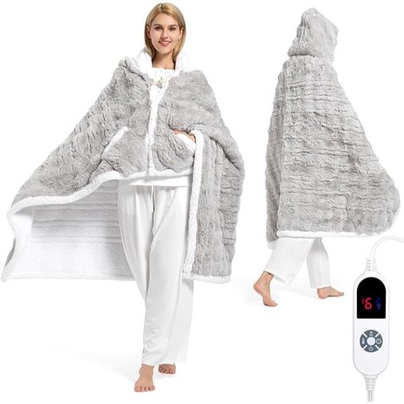 Heated Blanket Hoodie with Pockets 3 Heat Levels