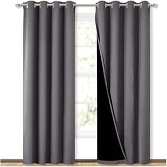 NICETOWN Grey Blackout Curtain Panels (52x84 inches)