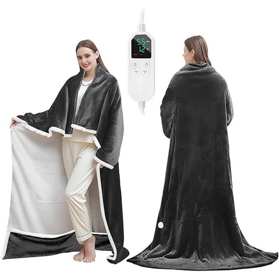 Wearable Heated Blanket with Foot Pocket
